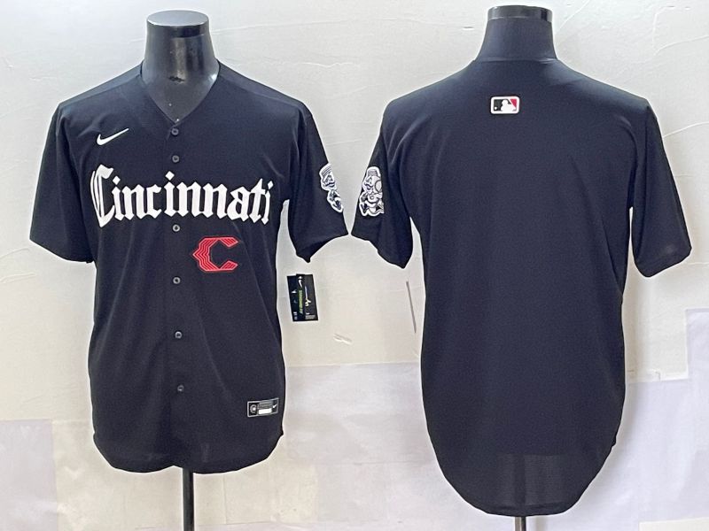 Men 2025 Cincinnati Reds Blank Black Five generations Joint Name Nike MLB Jersey style 4